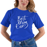 Script Best Mom Ever Heart Mother's Day Gift Idea Adult-Tshirt