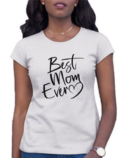 Script Best Mom Ever Heart Mother's Day Gift Idea Womens-Tshirt