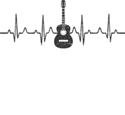 Acoustic Guitar Heartbeat Adult-Tshirt