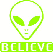 Alien Head Believe  Adult-Tshirt