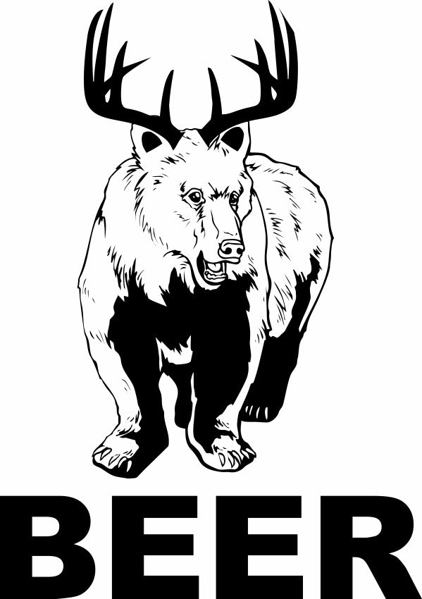 Bear + Deer = Beer Adult-Tshirt