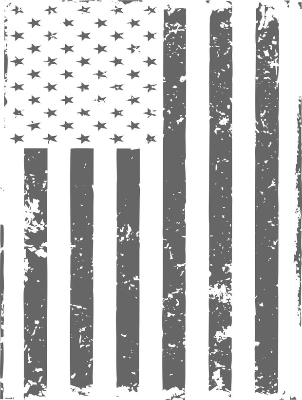 Big Distressed American Flag Charcoal Black Adult-Tshirt
