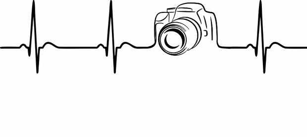 Camera Heart Beat EKG Photography Adult-Tshirt