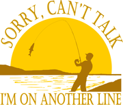 Sunset Sorry Can't Talk I'm On Another Line Fishing Adult-Tshirt