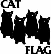 Cat Flag Funny Black Flag Adult-Tshirt