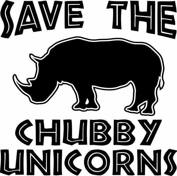 Save The Chubby Unicorns Funny Rhino Adult-Tshirt