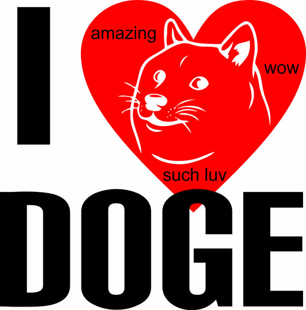 I Love Doge I Heart Doge Wow Amazing Adult-Tshirt