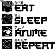 Eat Sleep Anime Repeat Adult-Tshirt