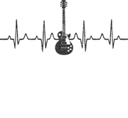 Electric Guitar Heartbeat Adult-Tshirt