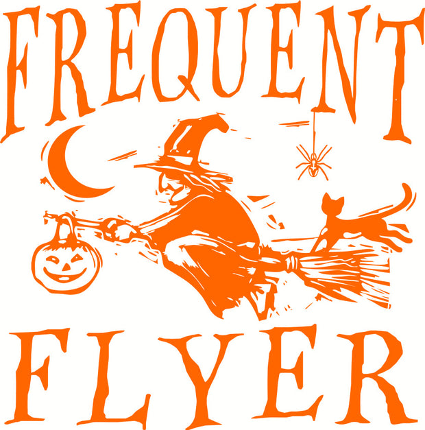 Frequent Flyer Funny Witch Halloween Adult-Tshirt