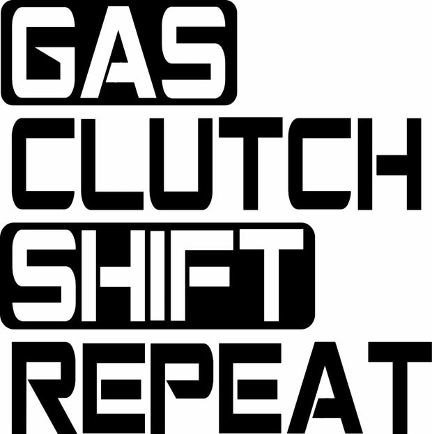 Gas Clutch Shift Repeat Adult-Tshirt