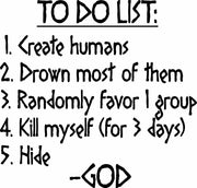 God To Do List Funny Atheist Adult-Tshirt