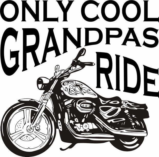 Cool Grandpas Ride Motorcycles Funny Adult-Tshirt