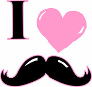 I Love Mustaches I Heart Mustaches Adult-Tshirt