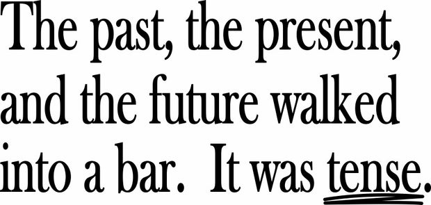 The Past The Present & The Future Walked Into A Bar Adult-Tshirt