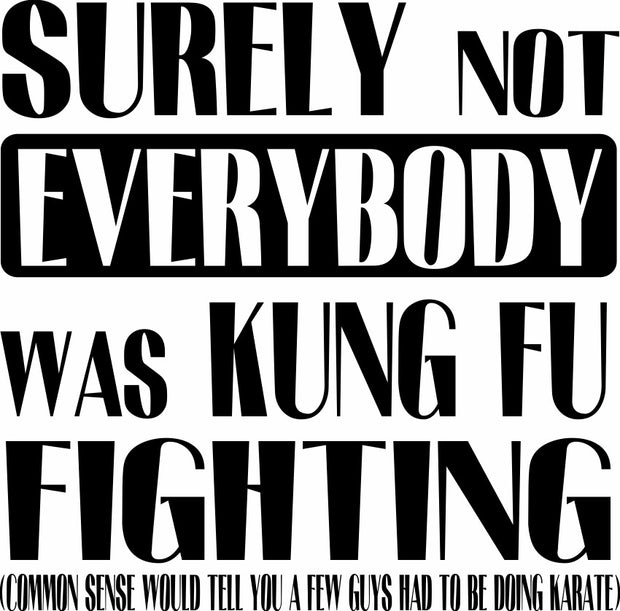 Surely Not Everybody Was Kung Fu Fighting Adult-Tshirt