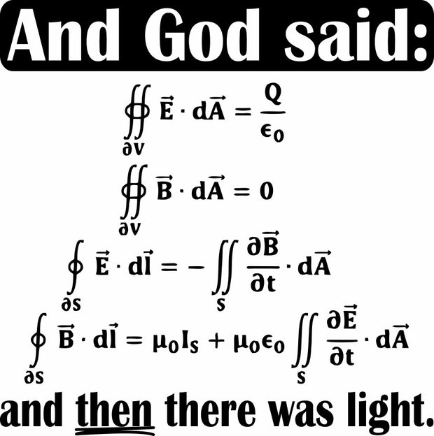 God Said Maxwell Equations And Then There Was Light Adult-Tshirt