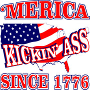 Merica Kicking Ass Since 1776 American Pride Adult-Tshirt