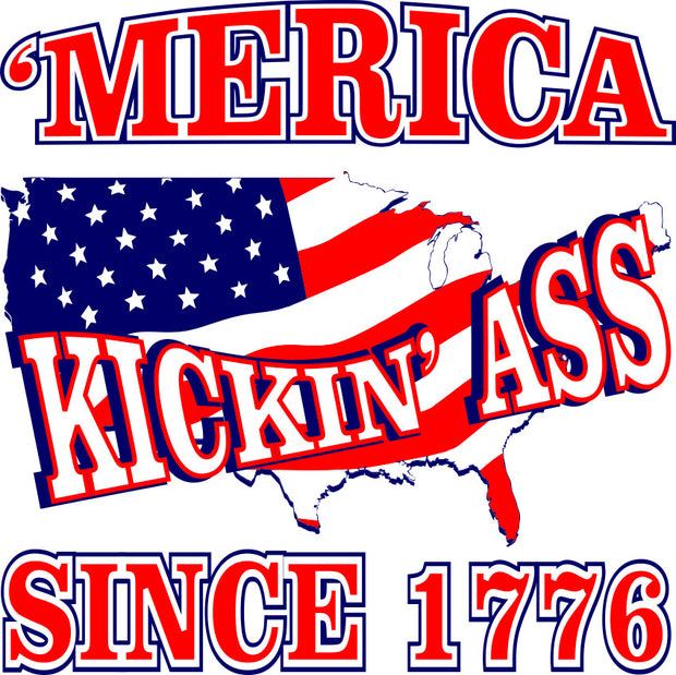 Merica Kicking Ass Since 1776 American Pride Adult-Tshirt