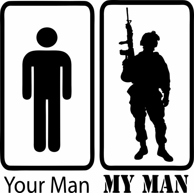 Your Man My Man Funny Military Adult-Tshirt