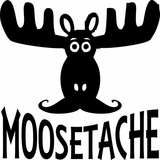 Moosetache Funny Mustache Adult-Tshirt