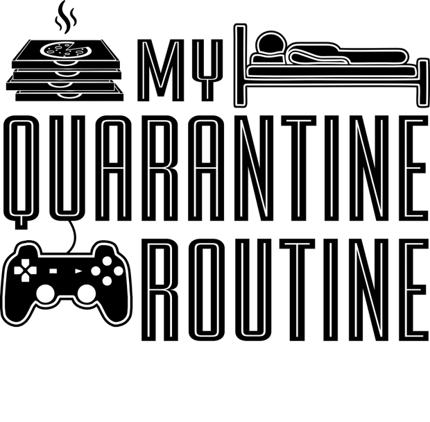 My Quarantine Routine Eat Sleep Game Funny Adult-Tshirt