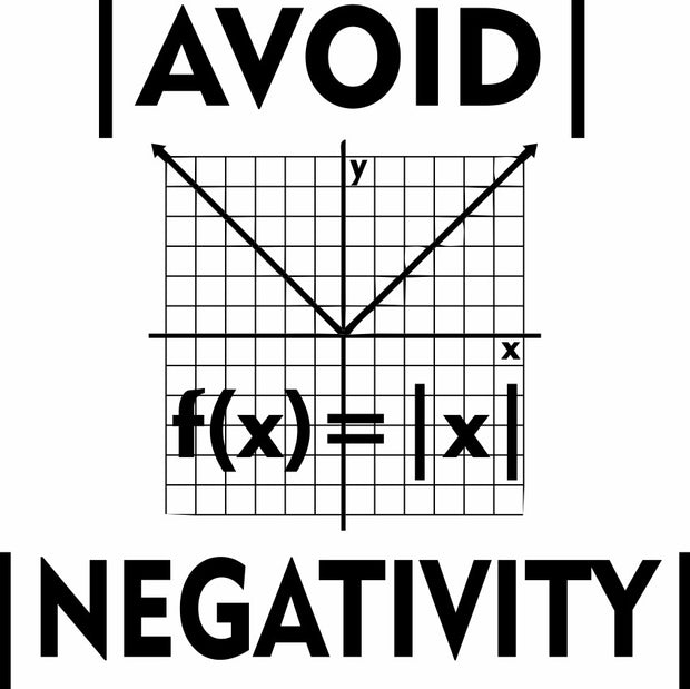 Avoid Negativity Funny Math Geek Nerd Adult-Tshirt