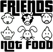 Friends Not Food Vegetarian Vegan Animal Lovers Adult-Tshirt
