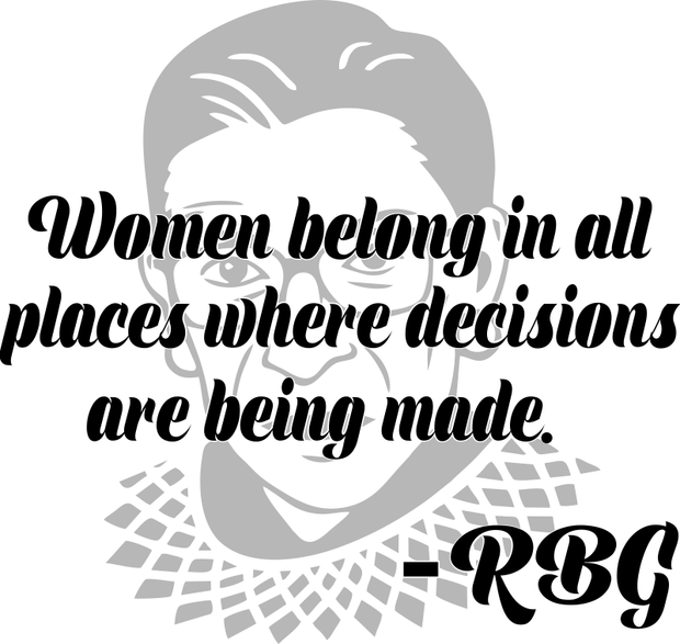 Women Belong In All Places Quote Ruth Bader Ginsburg Adult-Tshirt