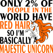 Only 2% Of The World Has Red Hair Funny Unicorn Adult-Tshirt