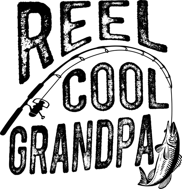 Reel Cool Grandpa Funny Fishing Fathers Day Gift Idea Adult-Tshirt