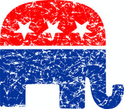 Republican Distressed Elephant Adult-Tshirt