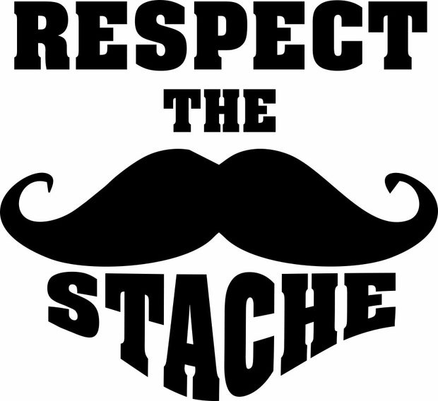Respect The Stache Mustache Adult-Tshirt