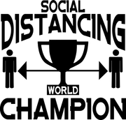 Social Distancing World Champion Funny  Adult-Tshirt