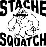 Stache Squatch Funny Mustache Bigfoot Sasquatch Adult-Tshirt