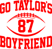 Go Taylor's Boyfriend Funny Football Adult-Tshirt