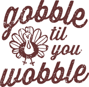 Gobble Til You Wobble Funny Thanksgiving Adult-Tshirt