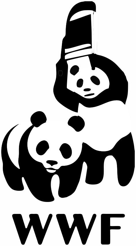 WWF Funny Fighting Pandas Adult-Tshirt