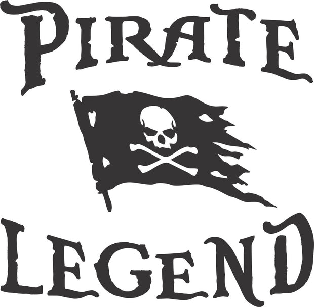 Pirate Legend Jolly Roger Flag Adult-Tshirt